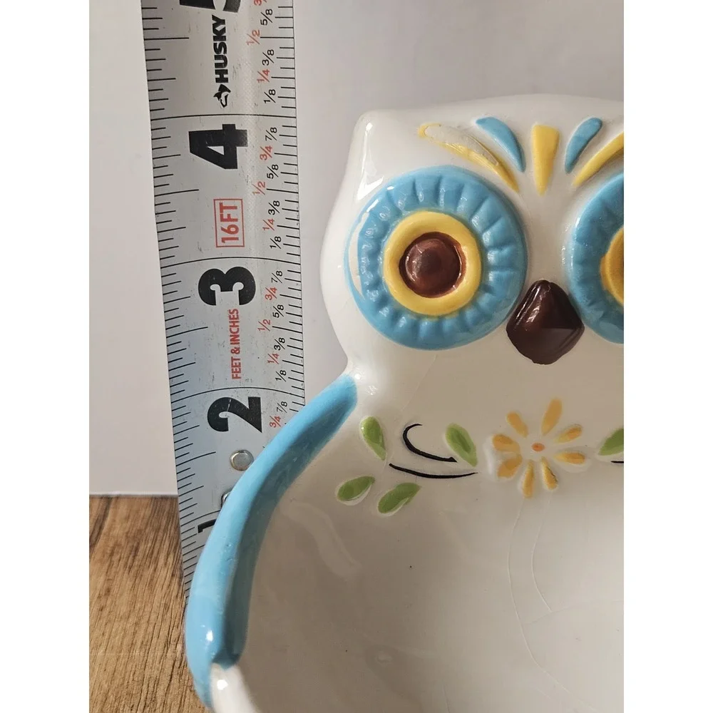 Boston Warehouse Ceramic Owl Scrubby Holder Spoon Rest Whimsical Trinket Dish